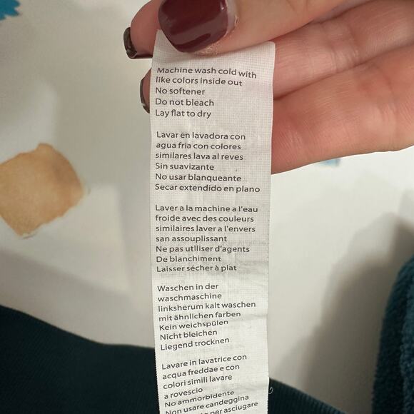 M Fabletics Teal Teddie Cropped Pullover Sweatshirt - Picture 4 of 4